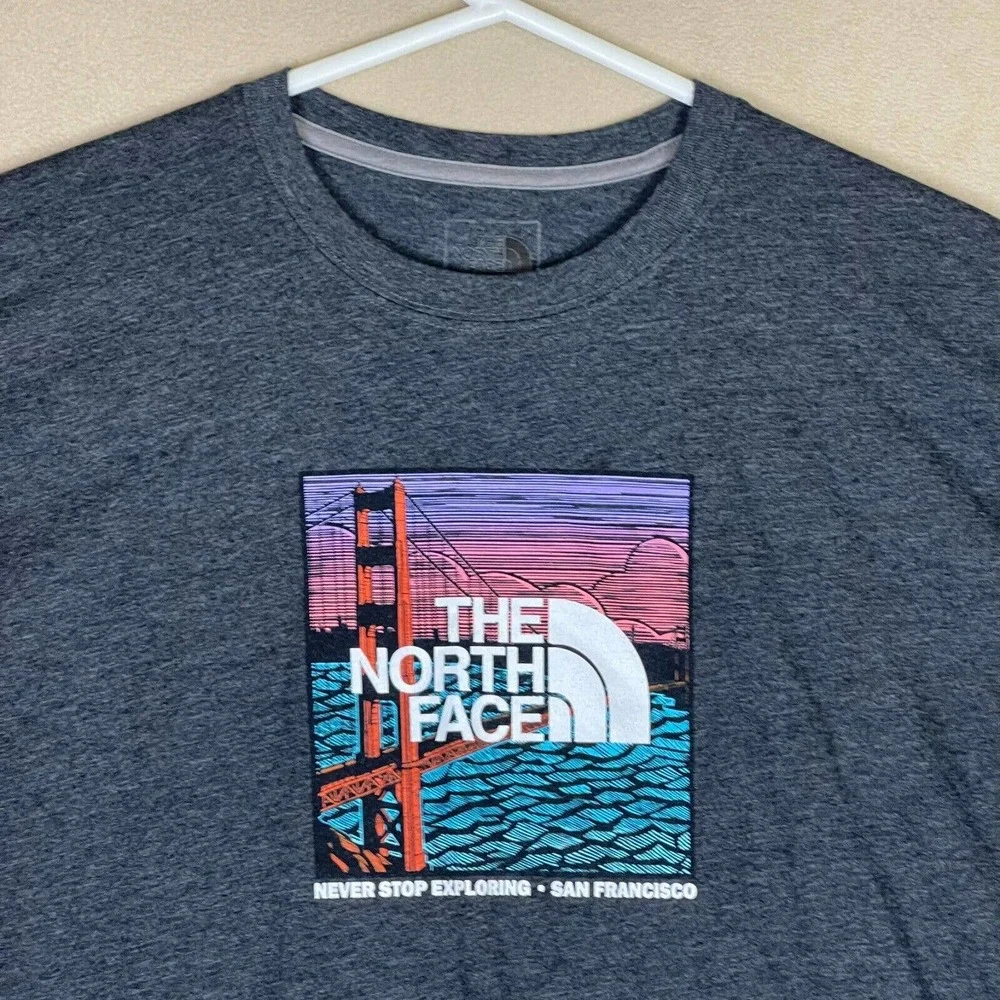 The North Face‎ Shirt Adult Extra Large Gray Short Sleeve Outdoor Hiking Mens